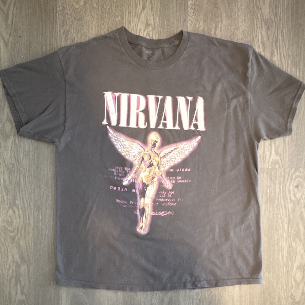 Official Rock Band Nirvana in Utero Graphic T-Shirt, Size XL, Short Sleeve